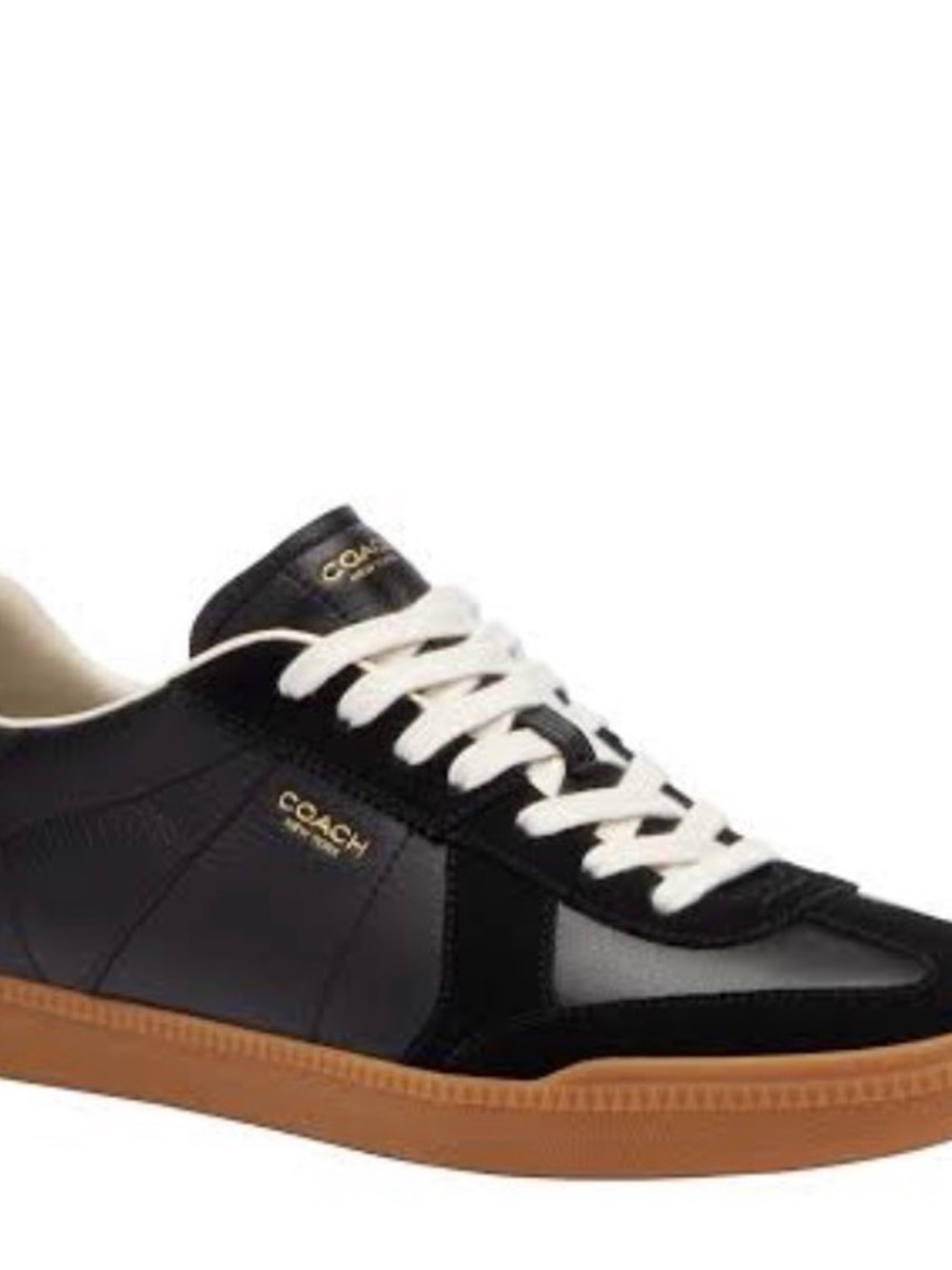 NEW COACH Ellis Leather & Suede Sneakers – Black/Gum – Women’s Size 9